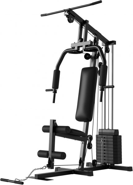 Multifunctional Home Gym System – 6-in-1 Pulley Workout Station with 100LB Weight Stack
