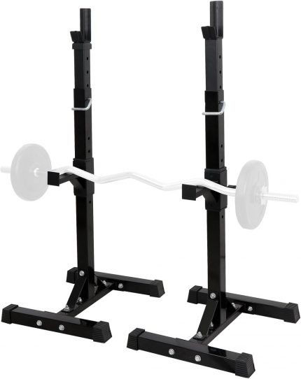 Adjustable Squat Rack Stand – Heavy-Duty 550LB Capacity for Home Gym